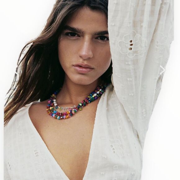 ZARA | White | EMBROIDERED DRESS - Picture 5 of 10